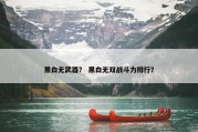 黑白无武器？ 黑白无双战斗力排行？
