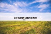 连接桥游戏？ 连接桥的作用？