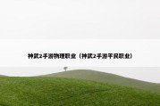 神武2手游物理职业（神武2手游平民职业）