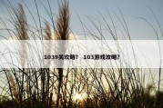 1039关攻略？ 103游戏攻略？