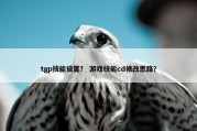 tgp技能设置？ 游戏技能cd修改思路？