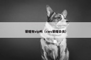 荣耀有vip吗（cws荣耀会员）