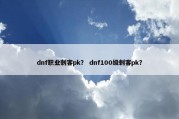 dnf职业刺客pk？ dnf100级刺客pk？