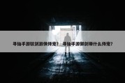 寻仙手游驭剑游侠侍宠？ 寻仙手游御剑带什么侍宠？
