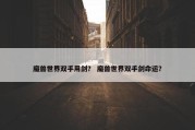 魔兽世界双手用剑？ 魔兽世界双手剑命运？