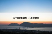 ro手游脚本辅助？ ro手游挂机？