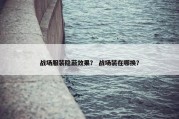 战场服装隐蔽效果？ 战场装在哪换？