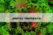 荣耀重开怎么（荣耀手机重启方法）