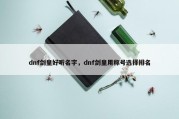 dnf剑皇好听名字，dnf剑皇用称号选择排名