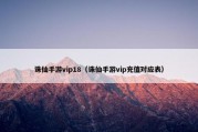 诛仙手游vip18（诛仙手游vip充值对应表）