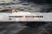dnftb5职业排行？ dnf2021年5月职业排行？