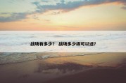 战场有多少？ 战场多少级可以进？