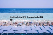 NoWayToDie中文（nowaytodie修改版）