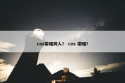 cos荣耀同人？ cos 荣耀？