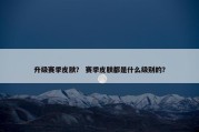 升级赛季皮肤？ 赛季皮肤都是什么级别的？