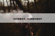 DNF武器文字，dnf武器介绍文字