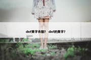 dnf黄字衣服？ dnf的黄字？