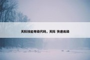 天际技能等级代码，天际 快速练级