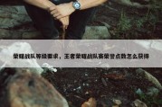 荣耀战队等级要求，王者荣耀战队赛荣誉点数怎么获得