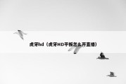虎牙hd（虎牙HD平板怎么开直播）
