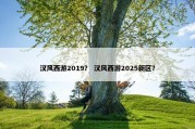 汉风西游2019？ 汉风西游2025新区？