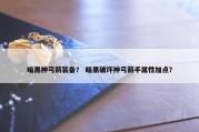 暗黑神弓箭装备？ 暗黑破坏神弓箭手属性加点？