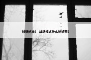 战场枪准？ 战场模式什么枪好用？