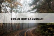 荣耀指示线（荣耀手机怎么设置指示灯）
