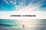 dnf死灵死灵怨（dnf死灵技能介绍）