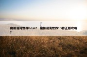 魔兽混沌世界boss？ 魔兽混沌世界13修正版攻略？