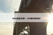9999紧急升级？ 999级升级系统？