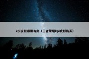 kpl皮肤哪里有卖（王者荣耀kpl皮肤购买）