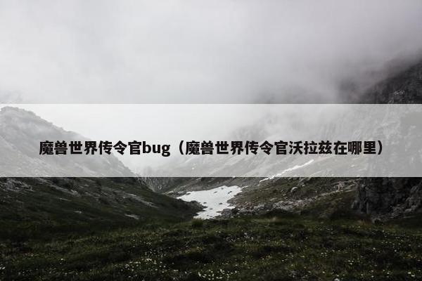 魔兽世界传令官bug（魔兽世界传令官沃拉兹在哪里）