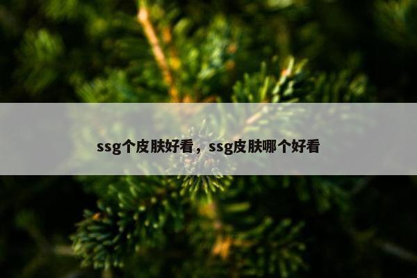 ssg个皮肤好看，ssg皮肤哪个好看
