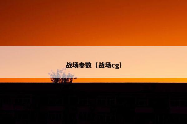 战场参数（战场cg）