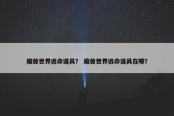 魔兽世界逃命道具？ 魔兽世界逃命道具在哪？