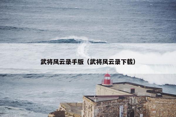 武将风云录手版（武将风云录下载）