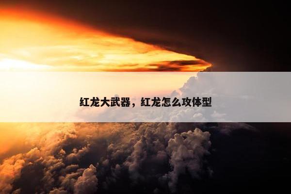 红龙大武器，红龙怎么攻体型