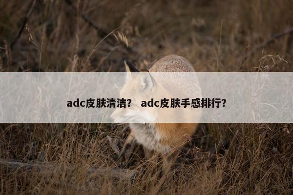 adc皮肤清洁？ adc皮肤手感排行？