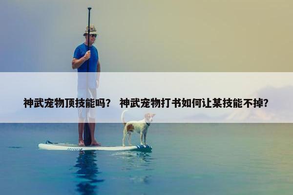 神武宠物顶技能吗？ 神武宠物打书如何让某技能不掉？
