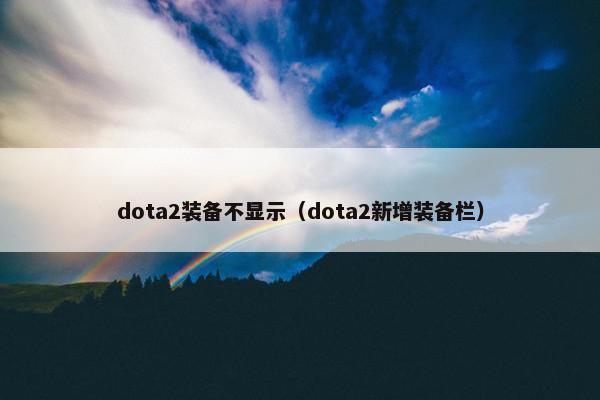 dota2装备不显示（dota2新增装备栏）