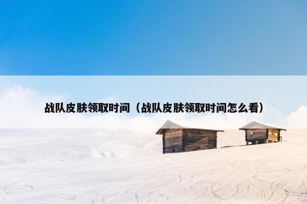 战队皮肤领取时间（战队皮肤领取时间怎么看）