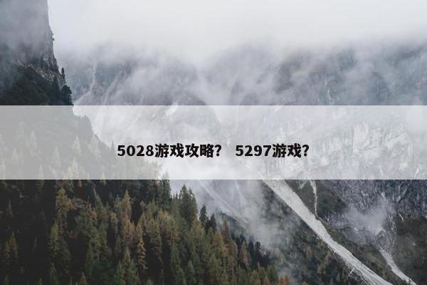 5028游戏攻略？ 5297游戏？