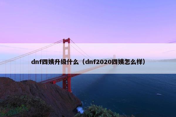 dnf四姨升级什么（dnf2020四姨怎么样）