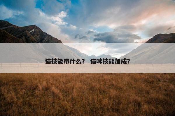猫技能带什么？ 猫咪技能加成？