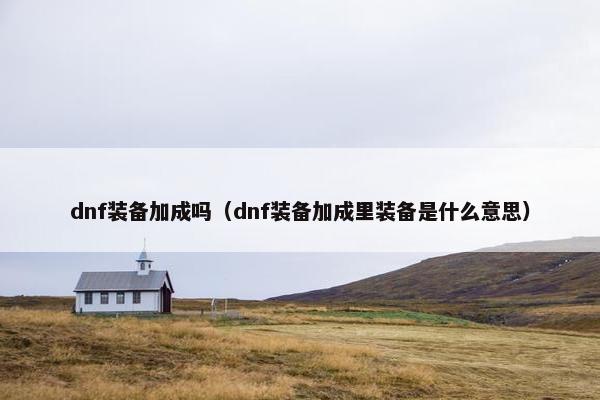 dnf装备加成吗（dnf装备加成里装备是什么意思）