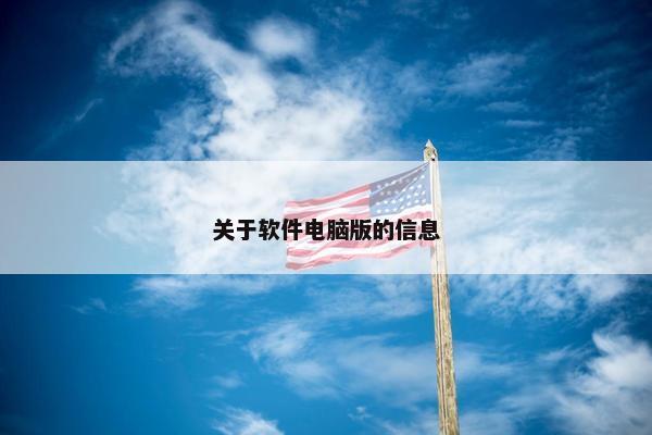 关于软件电脑版的信息