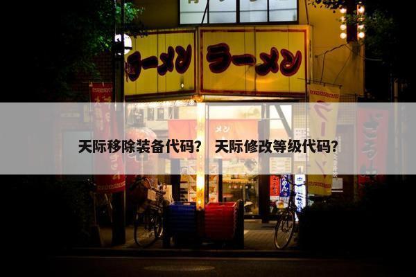天际移除装备代码？ 天际修改等级代码？