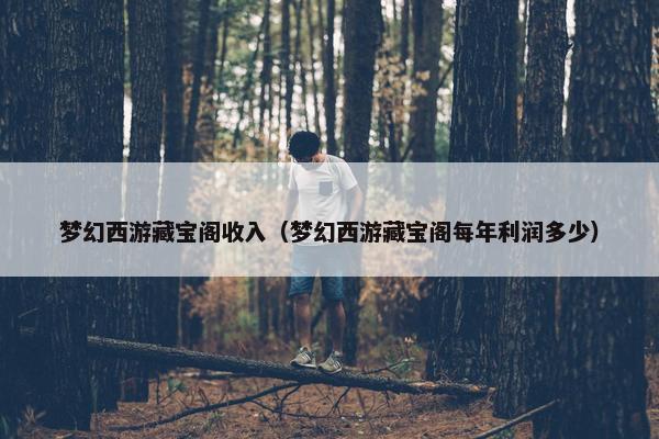 梦幻西游藏宝阁收入（梦幻西游藏宝阁每年利润多少）