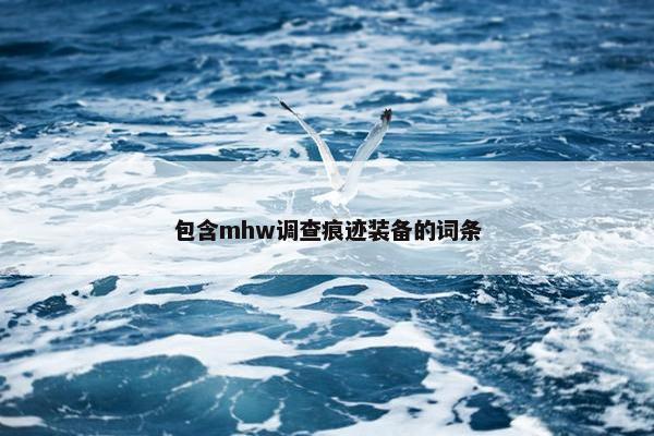 包含mhw调查痕迹装备的词条